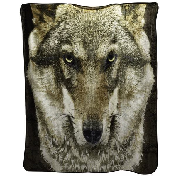 Medium Weight Queen Blanket  Wolf Face, Blackcanyon Outfitters, Mfr#: 7426WLFFCE